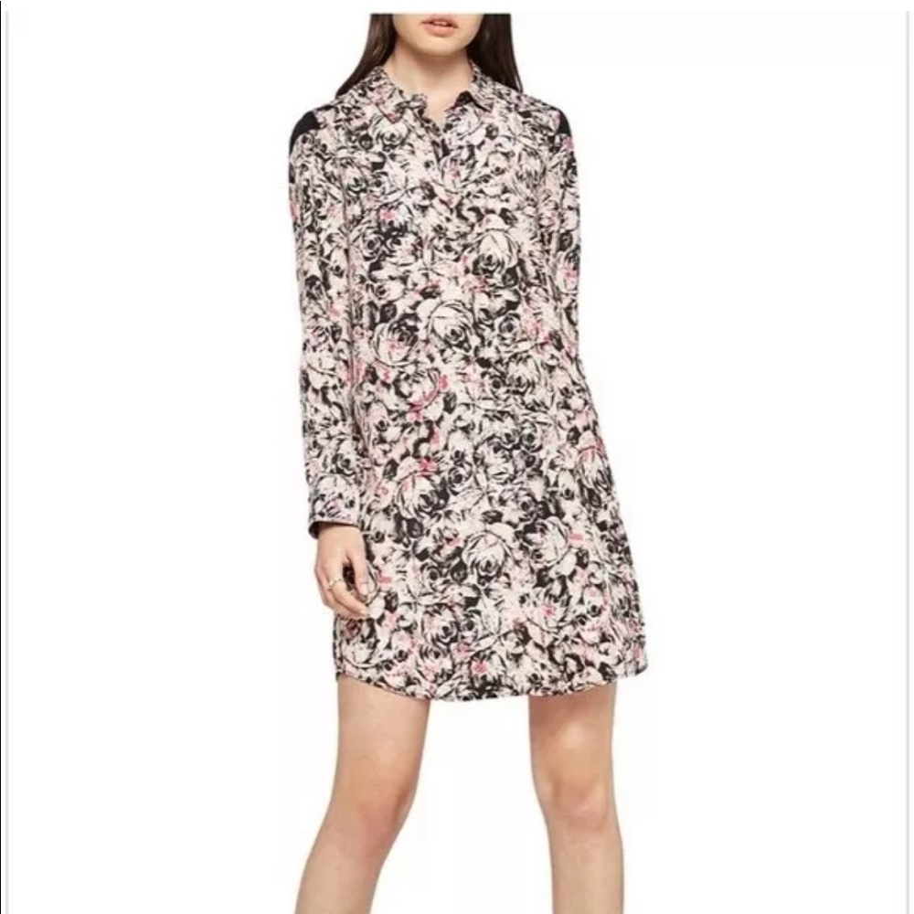 BCBGeneration Floral Button Up Shirt Dress
